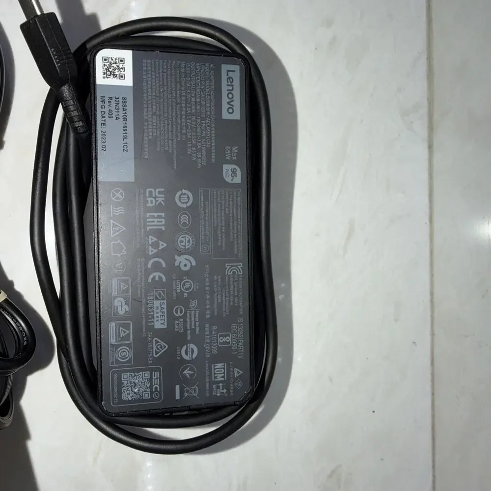 Genuine Lenovo Laptop Charger AC Power Adapter USB-C Type C Tip 20V 3.25A 65W